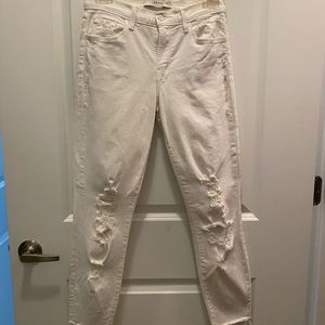 JBrand White Distressed Ankle Skinny Jeans